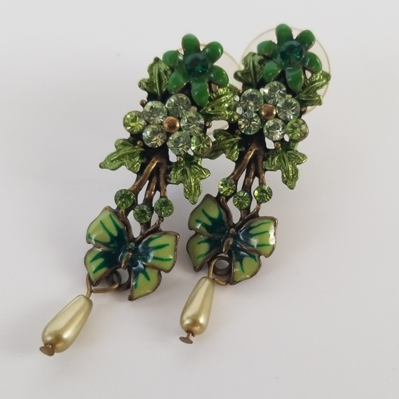 Green Cross and Earring Set - Picture 3 of 8